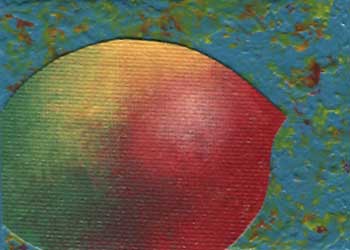 "Ripe Mango" by Christine Dehlinger, Brooklyn WI - Acrylic & Melted Wax - SOLD